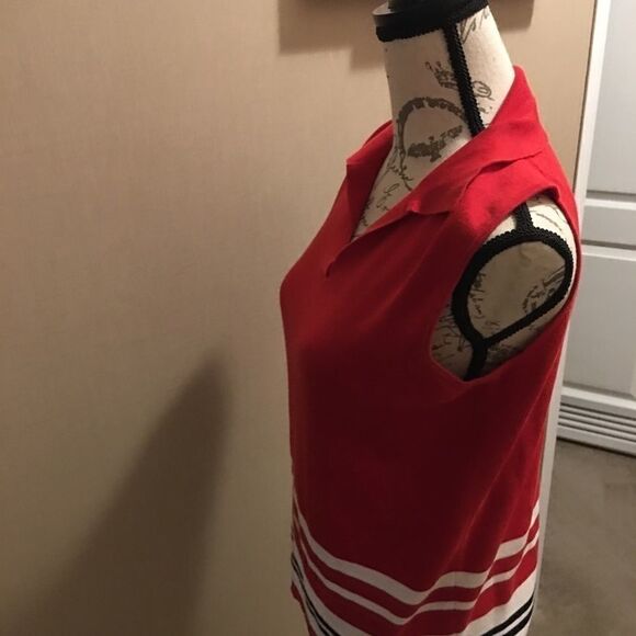 Liz Claiborne knit top size medium red Sleevless - Picture 5 of 9